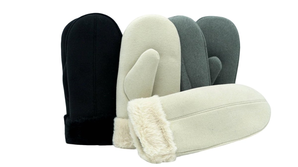 Women's Sherpa Lined Mittens - Faux Fur Warm Hot Paws - Brantford Surplus