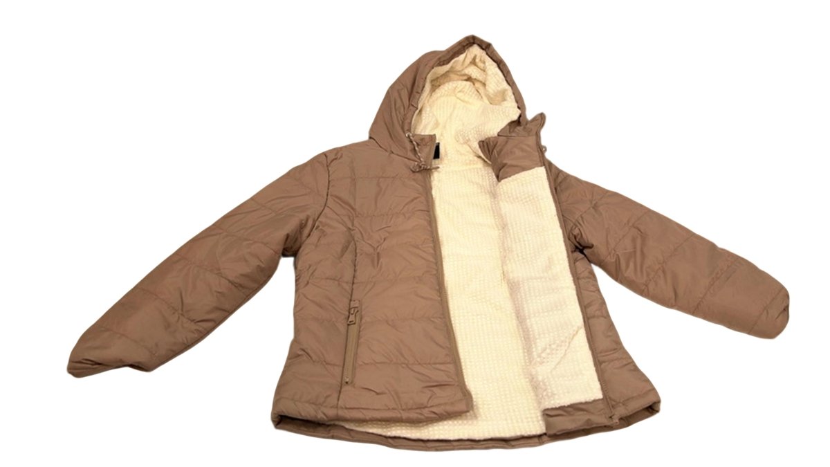 Women's Tan Puffer Jacket - Sport Axis Short Lined Coat - Brantford Surplus