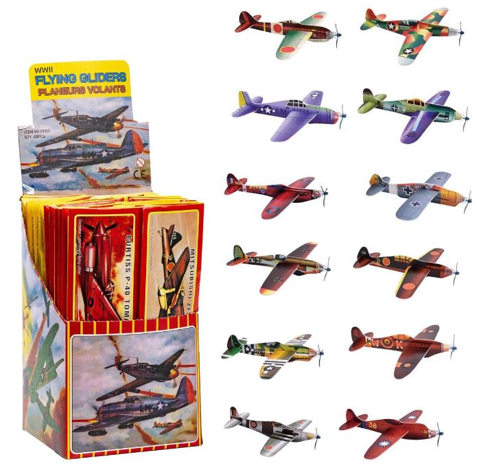WWII Foam Glider Planes - Flying Styrofoam Toy Pack - Brantford Surplus