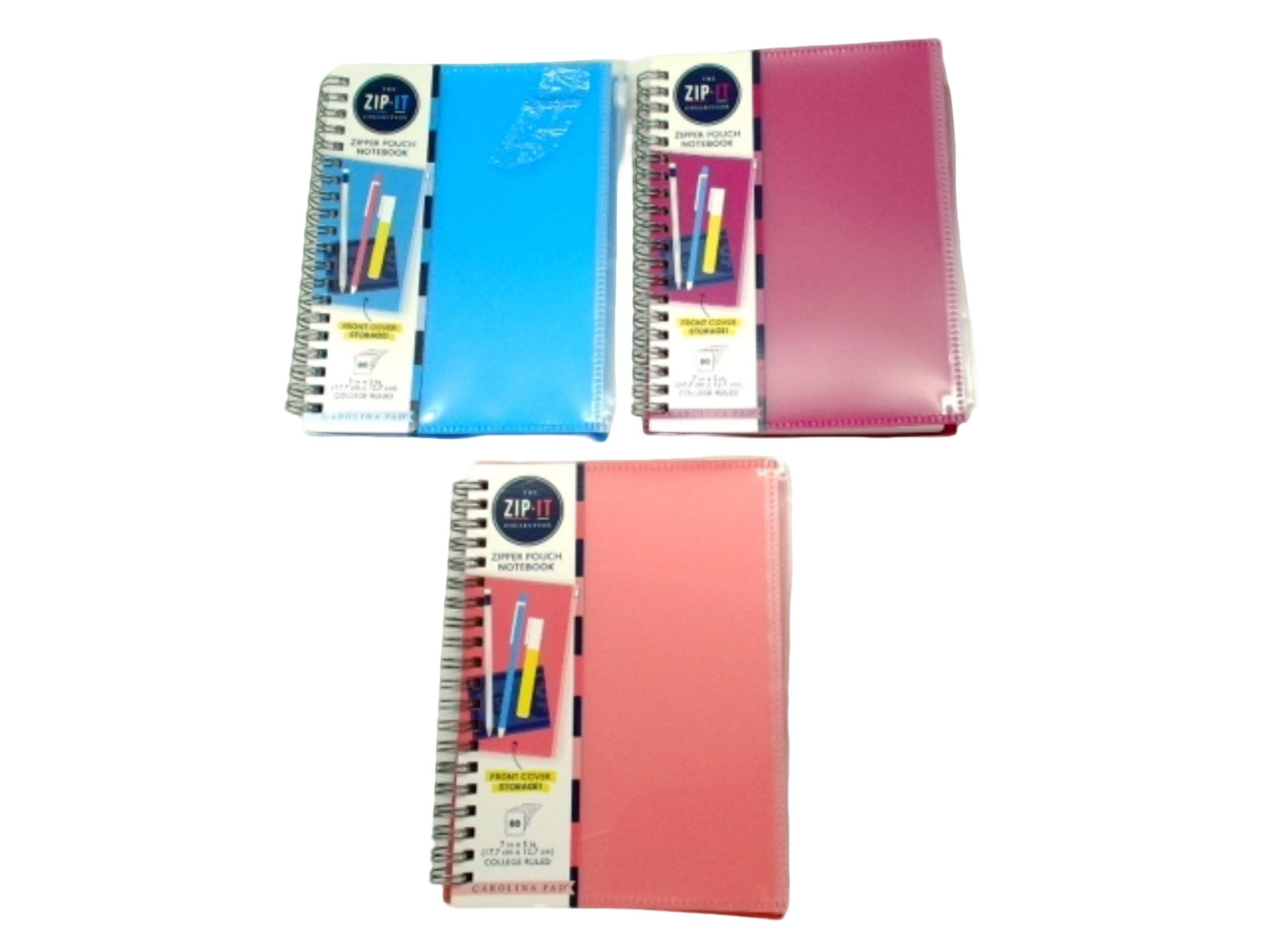 "Zip It Zipper Pouch Notebook 7x5, 80 Sheets" - Brantford Surplus
