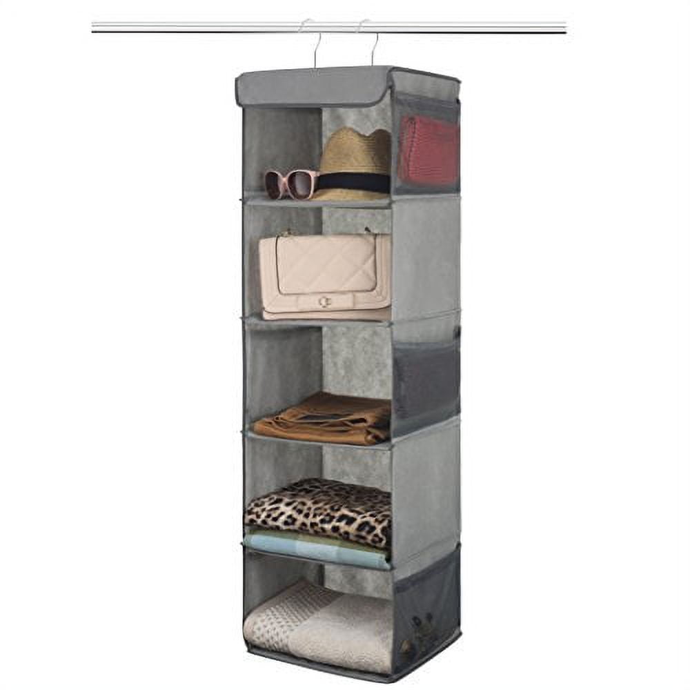 Zober Grey Hanging Closet Organizer - 6 Mesh Pockets - Brantford Surplus