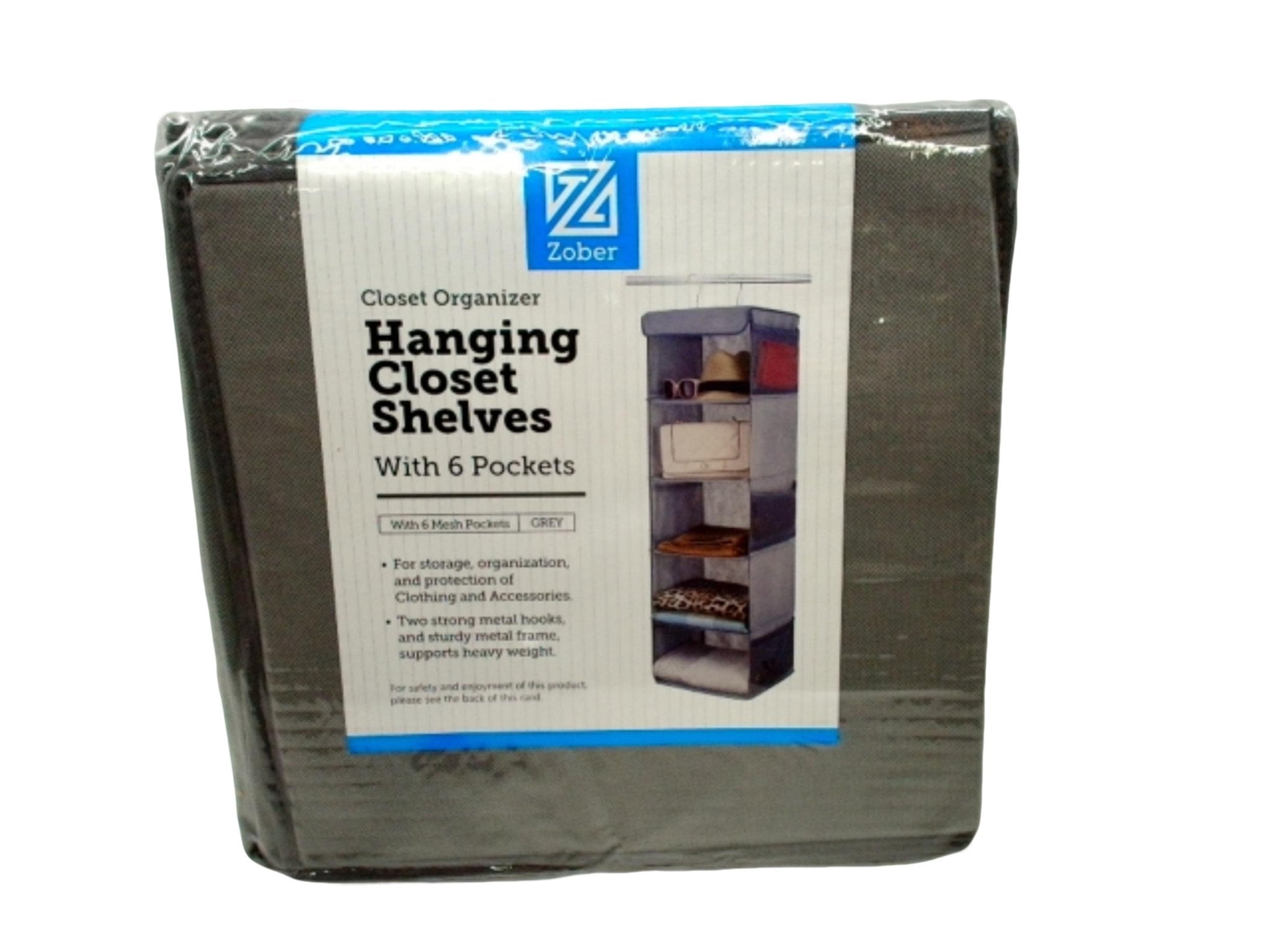 Zober Grey Hanging Closet Organizer with Mesh Pockets - Brantford Surplus