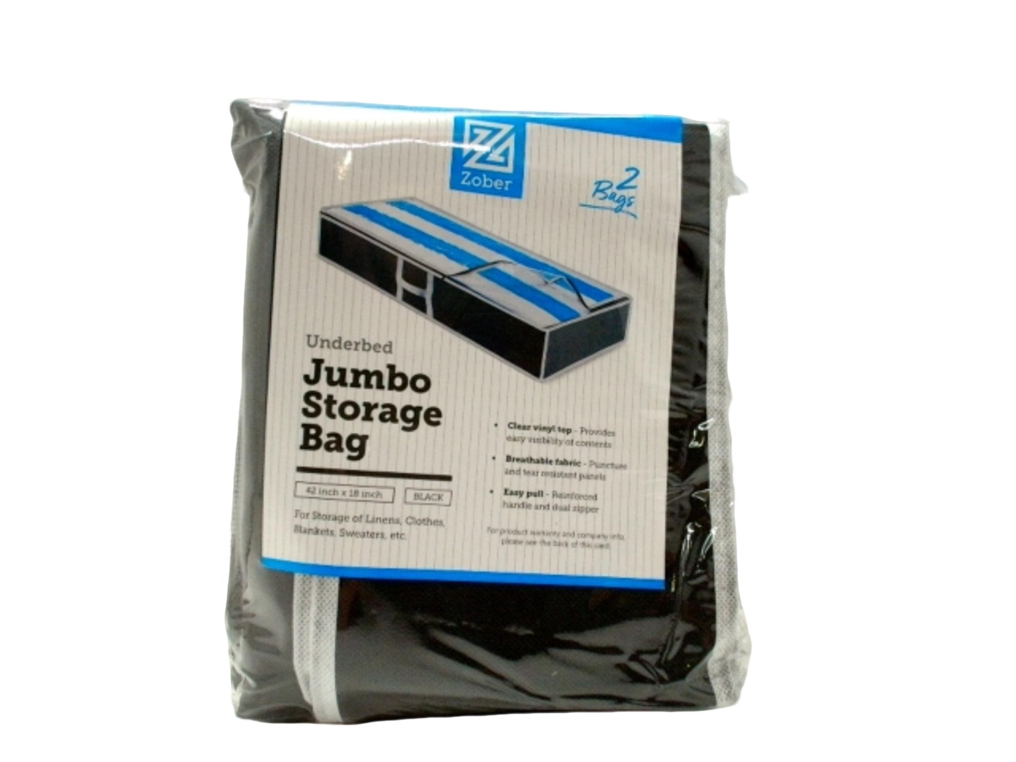 Zober Jumbo Underbed Storage Bag 42"x18" Black - Brantford Surplus