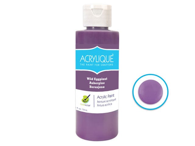 050 WILD EGGPLANT Color Factory: 4oz Acrylique Paint for Crafter's - Brantford Surplus