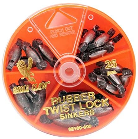 Eagle Claw Twist-Lock Rubber Core Sinkers