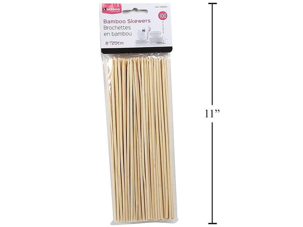 "Luciano  100-pc 8"" Bamboo Skewers"