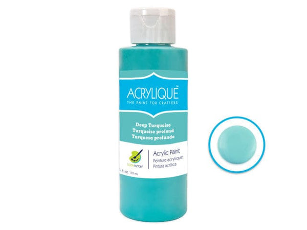 020 DEEP TURQUOISE            Color Factory: 4oz Acrylique Paint for Crafter's