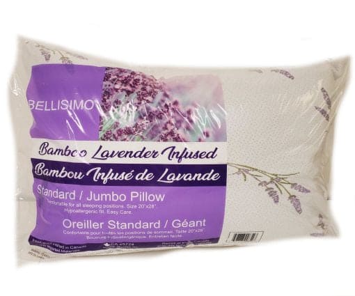 BELLISIMO Lavender Infused Bamboo Pillow Std Jumbo Brantford