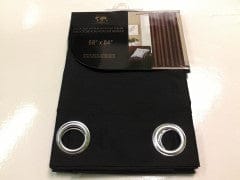 Black Out Black Faux Silk Curtains 58X84 Inch Size - Brantford Surplus