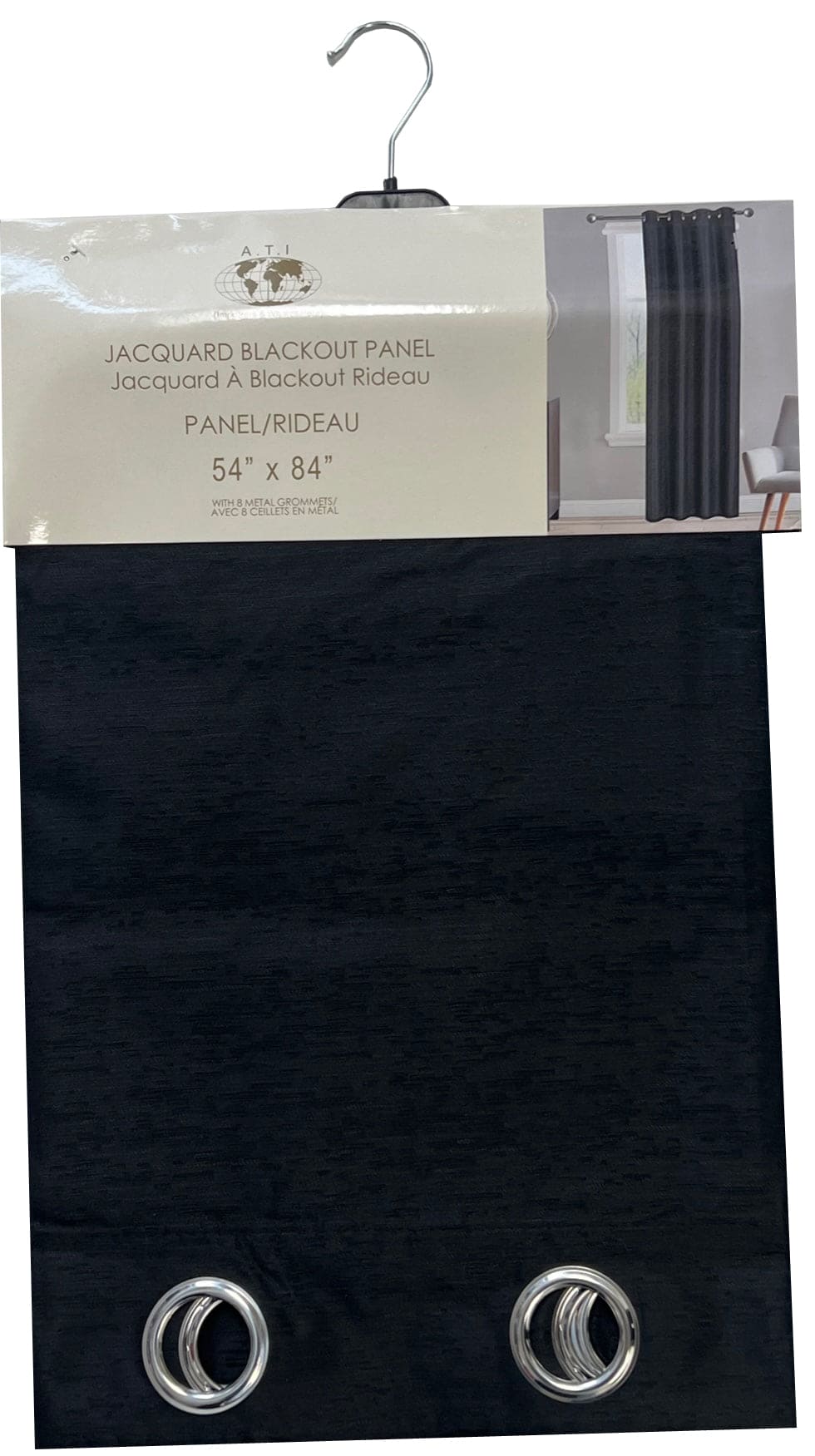 Curtains 54X84"Jcqrd Blk - Blackout - Brantford Surplus