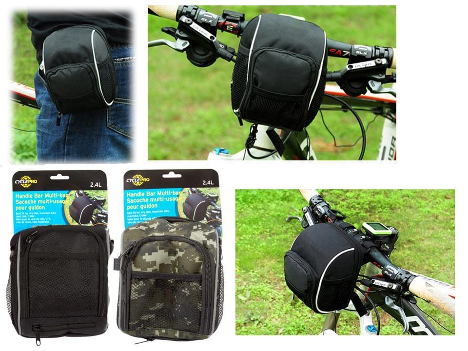 CyclePro Bicycle Multi - Bag bag,2/s Camo Green and Black ,Header card - Brantford Surplus