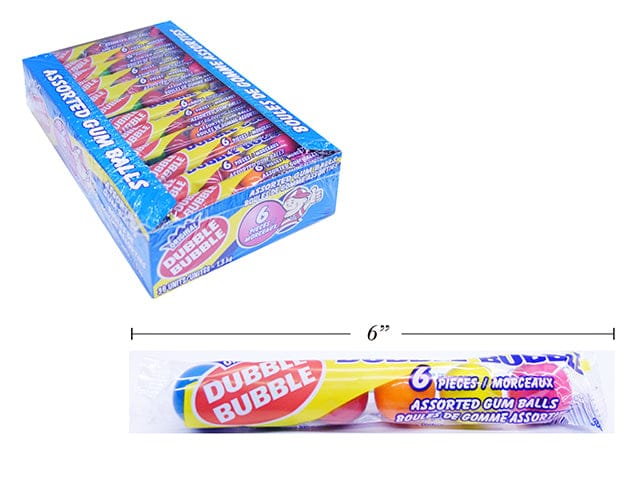 Dubble Bubble Assorted Gumballs, 36g 6 pcs - Brantford Surplus