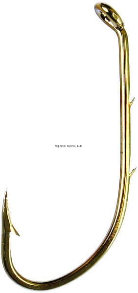 Eagle Claw 181AH - 2/0 Baitholder Hook, Size 2/0, Curved/Forged, 2 Sliced Shank, Offset, Down Eye, Bro - Brantford Surplus