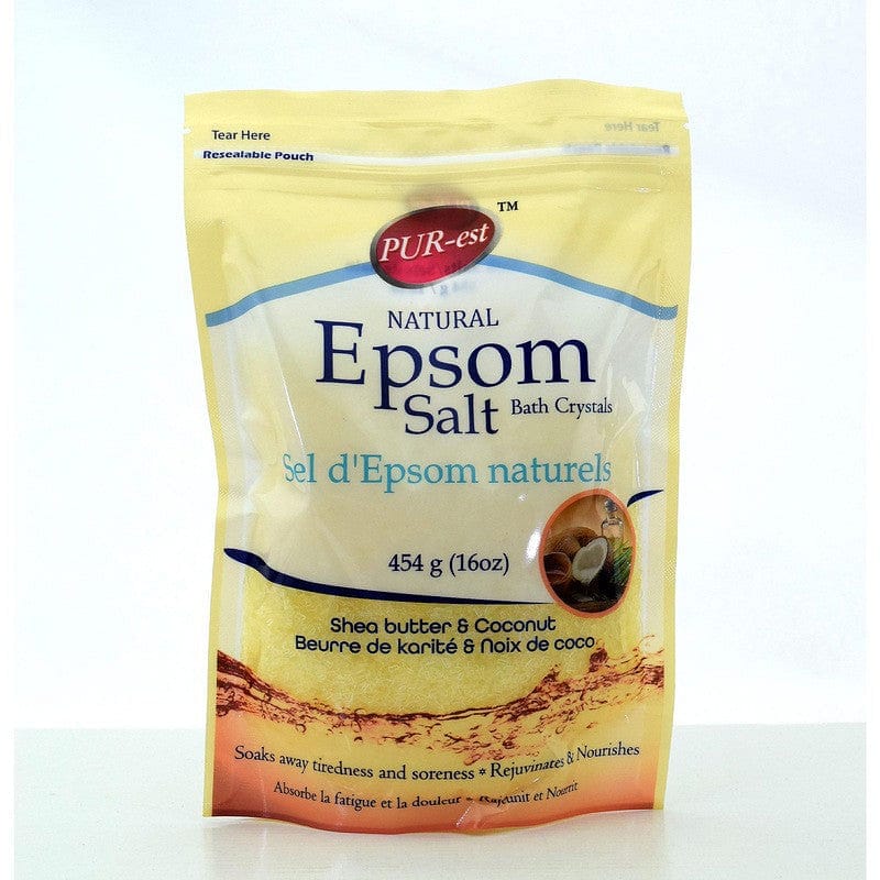 Epsom Salt Bath Crystals Shea Butter & Coconut 454gm Purest - Brantford Surplus