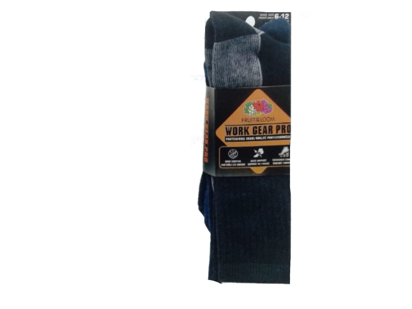 Fruit of the loom work gear pro socks size 6 - 12 2 pack (special price) - Brantford Surplus