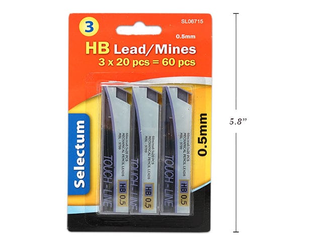 HB LEADS 0.5MM 3X20PC BLIST.=60leads WITH SLIDE COVER - Brantford Surplus