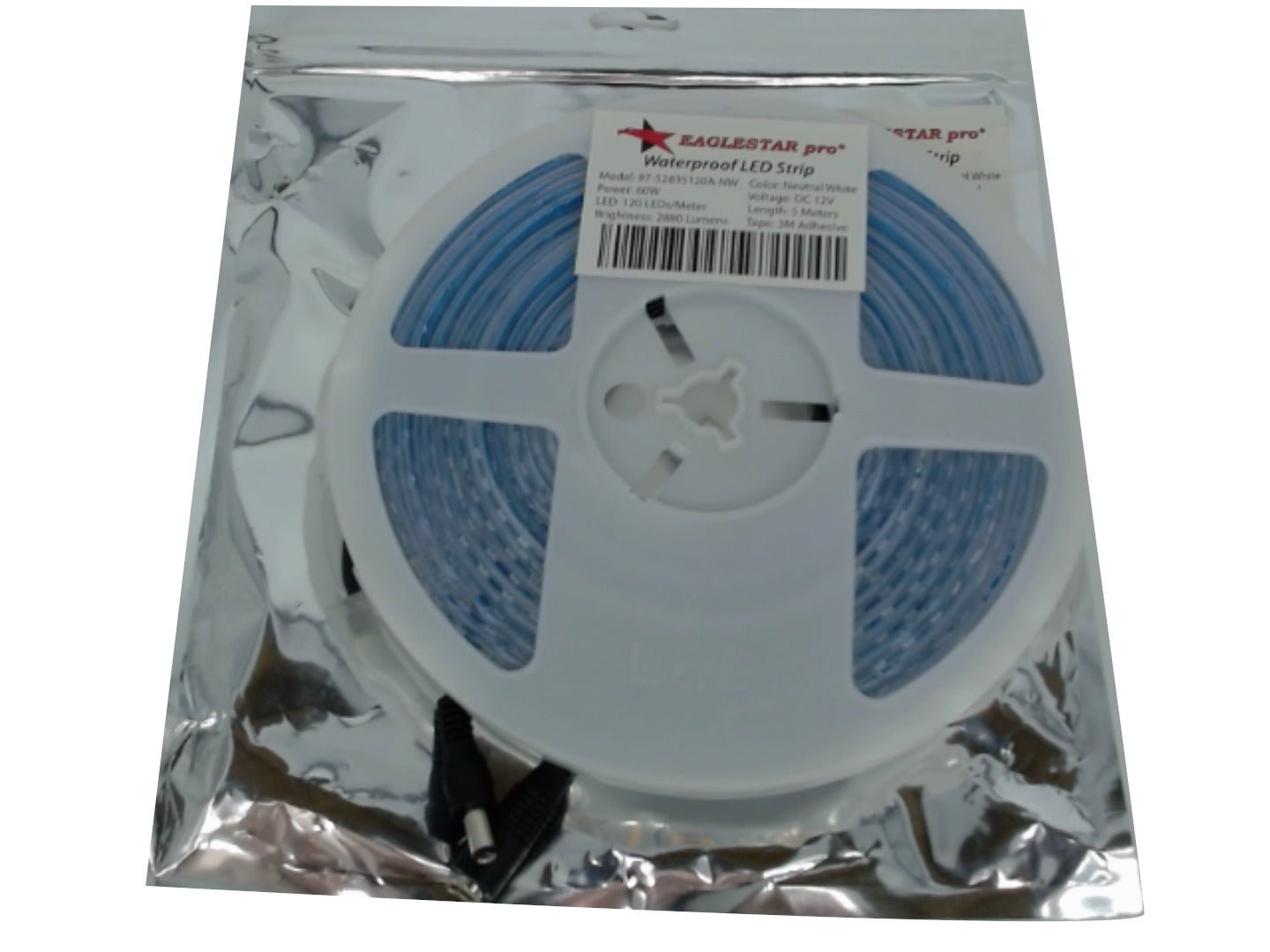 LED strip waterproof IP68 neutral white 12 VDC 60W 120LEDs/M 5M 2880 lumens - Brantford Surplus