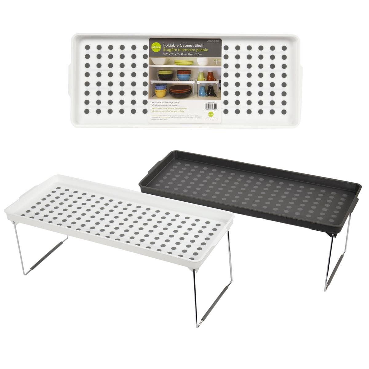L.Gourmet 18.25"x7.5"x7" Foldable Cabinet Shelf, 2 col., label - Brantford Surplus