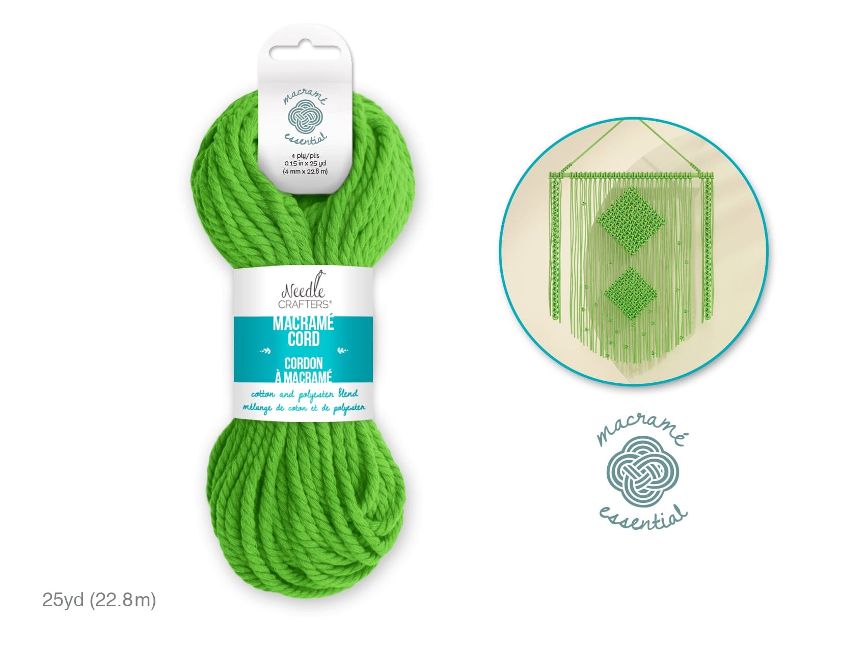 Macrame Cord H - Mint 4mm 25yds Needlecrafters - Brantford Surplus