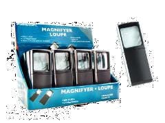 Magnifying glass with 2 leds - pull magnifier out to light leds - Brantford Surplus