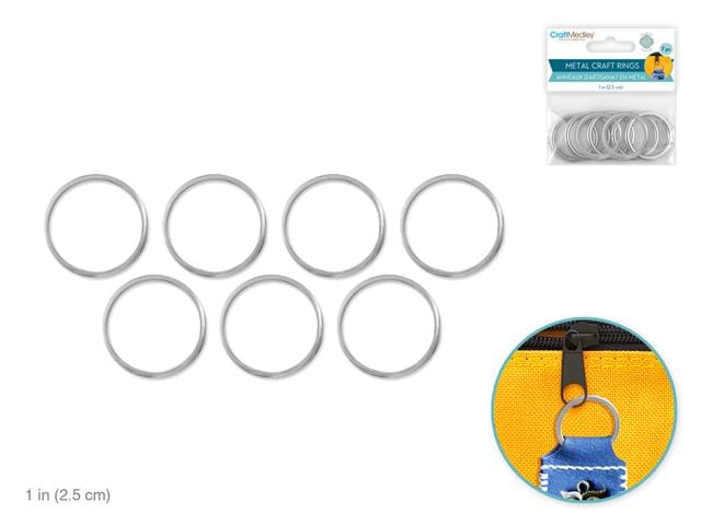 Metal Rings: 1" 7pc Silver Galvanized - Brantford Surplus