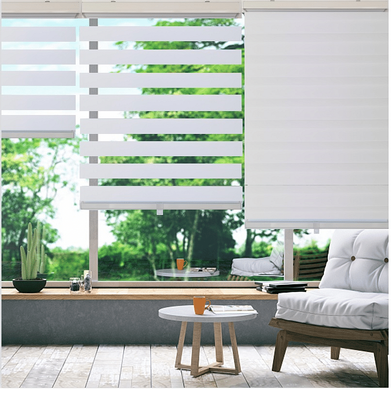 Olivia Stone Polyester Light Filtering Cordless Zebra Blinds - Brantford Surplus