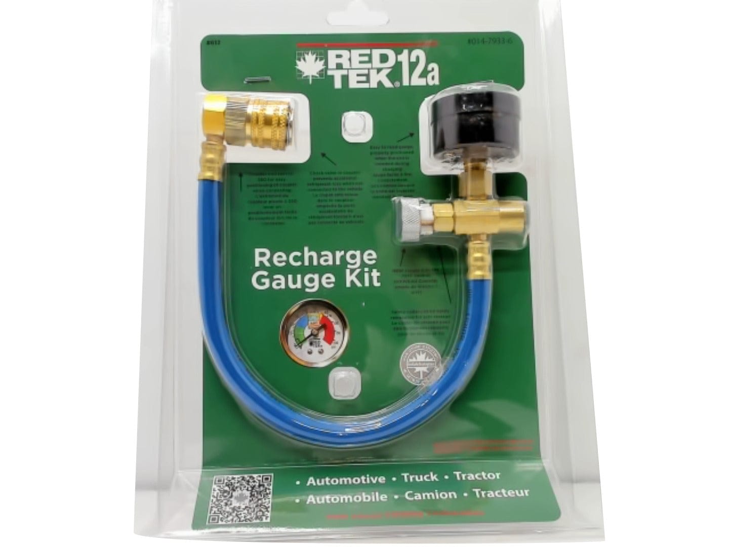 Recharge Gauge Kit Red Tek12 replace 602 - Brantford Surplus