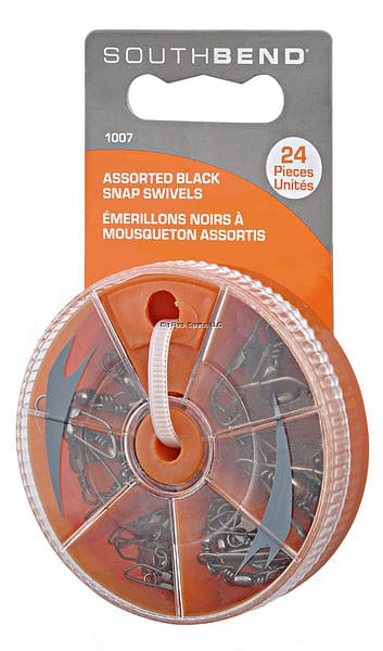 South Bend 1007 Black Snap Swivels Assortment w/Dial Box - Brantford Surplus