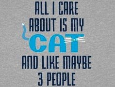 T-Shirt with print - Care About Cat - L - Brantford Surplus