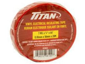 TITAN RED P.V.C. ELECTRICAL TAPE 18mm x 20m - Brantford Surplus