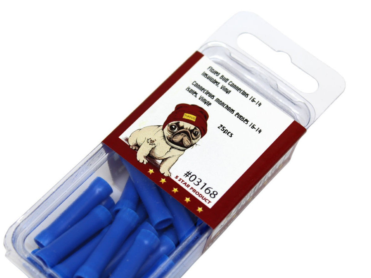 Tuf Pug Blue Vinyl Butt Connectors 16-14 25pk