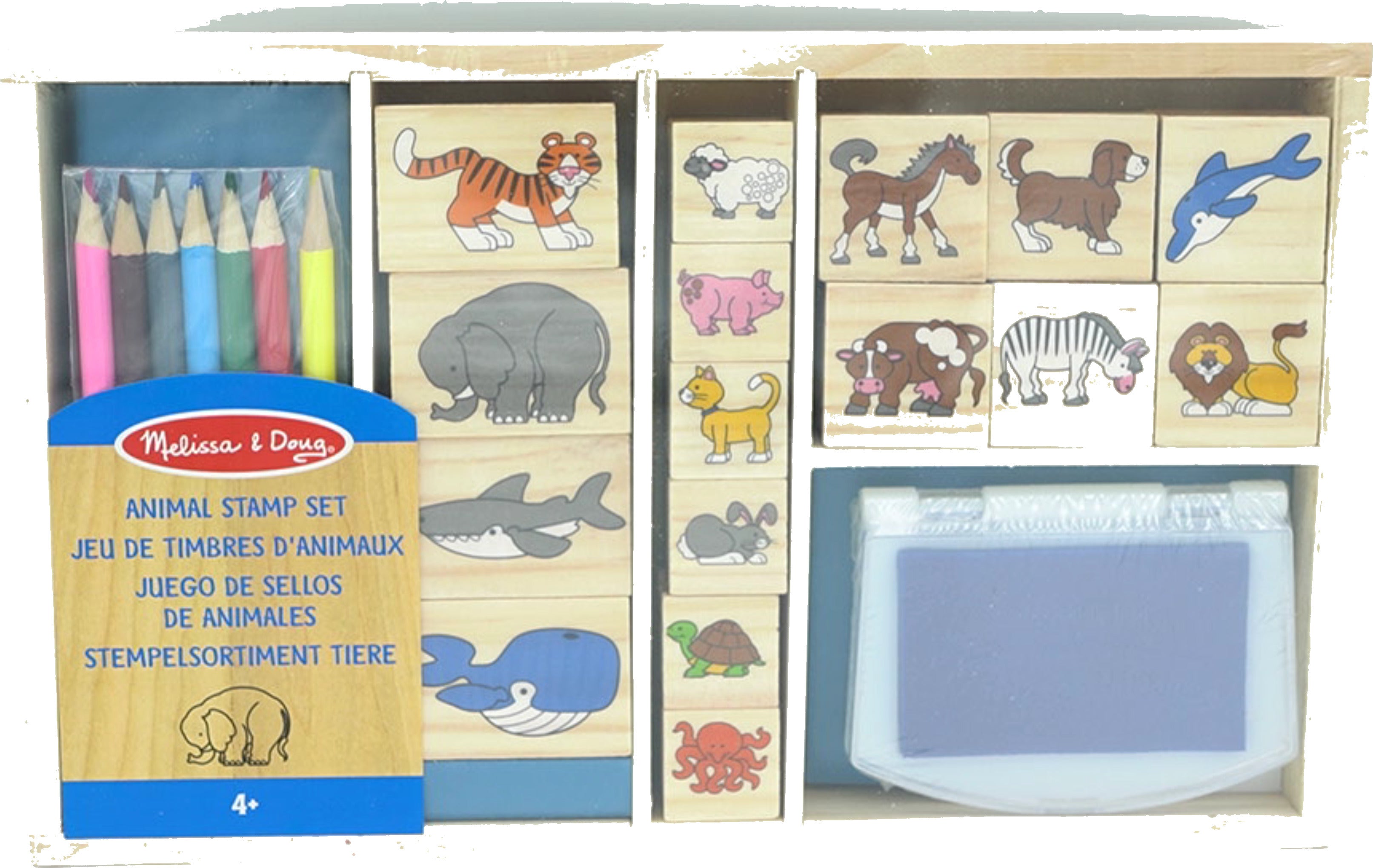 Melissa & Doug Animal Stamp Set 16 Stamps & Pencils