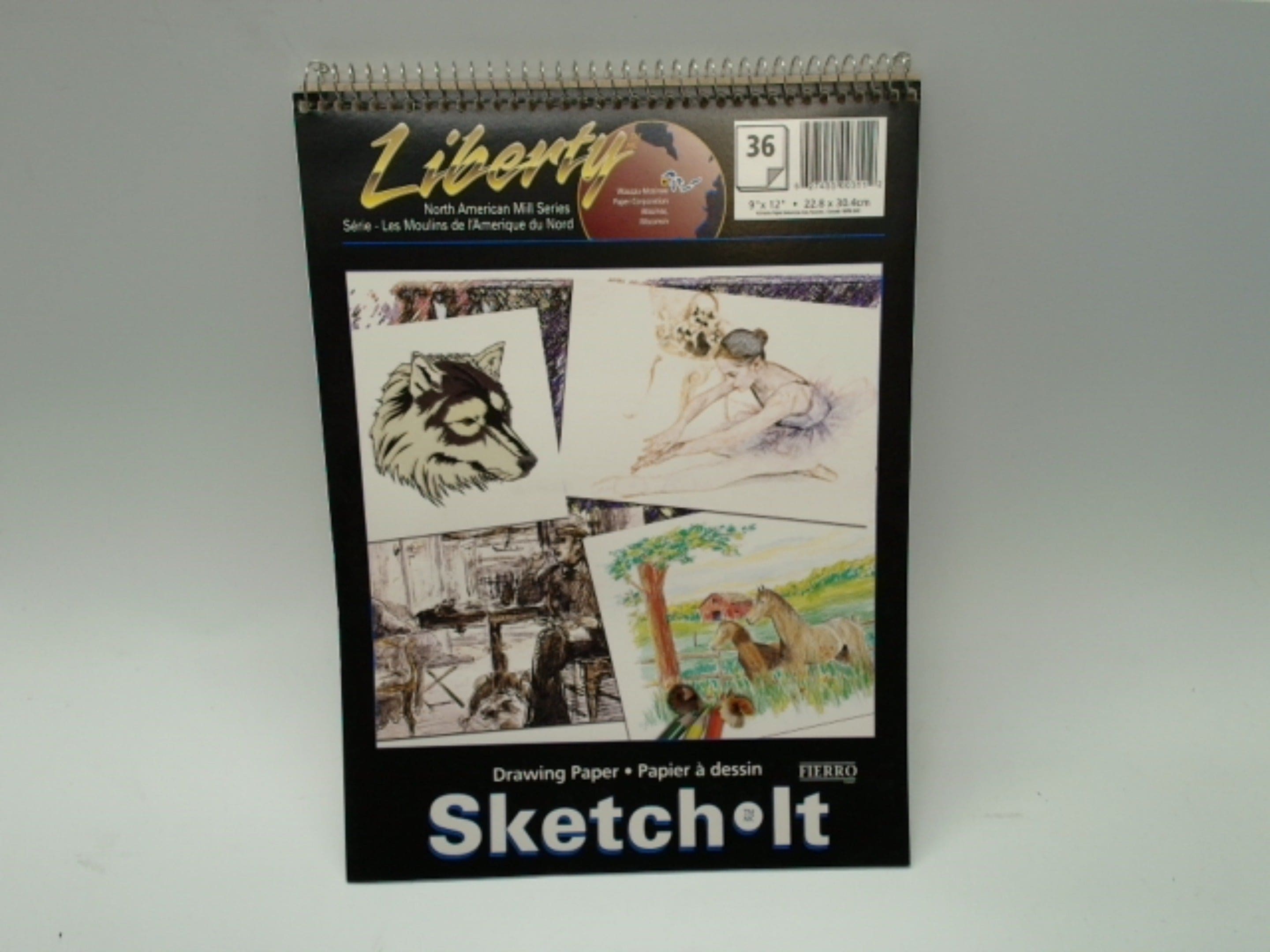 Drawing Paper 9" x 12" 36 Sheets Sketch It Liberty Coiled Pad - Brantford Surplus