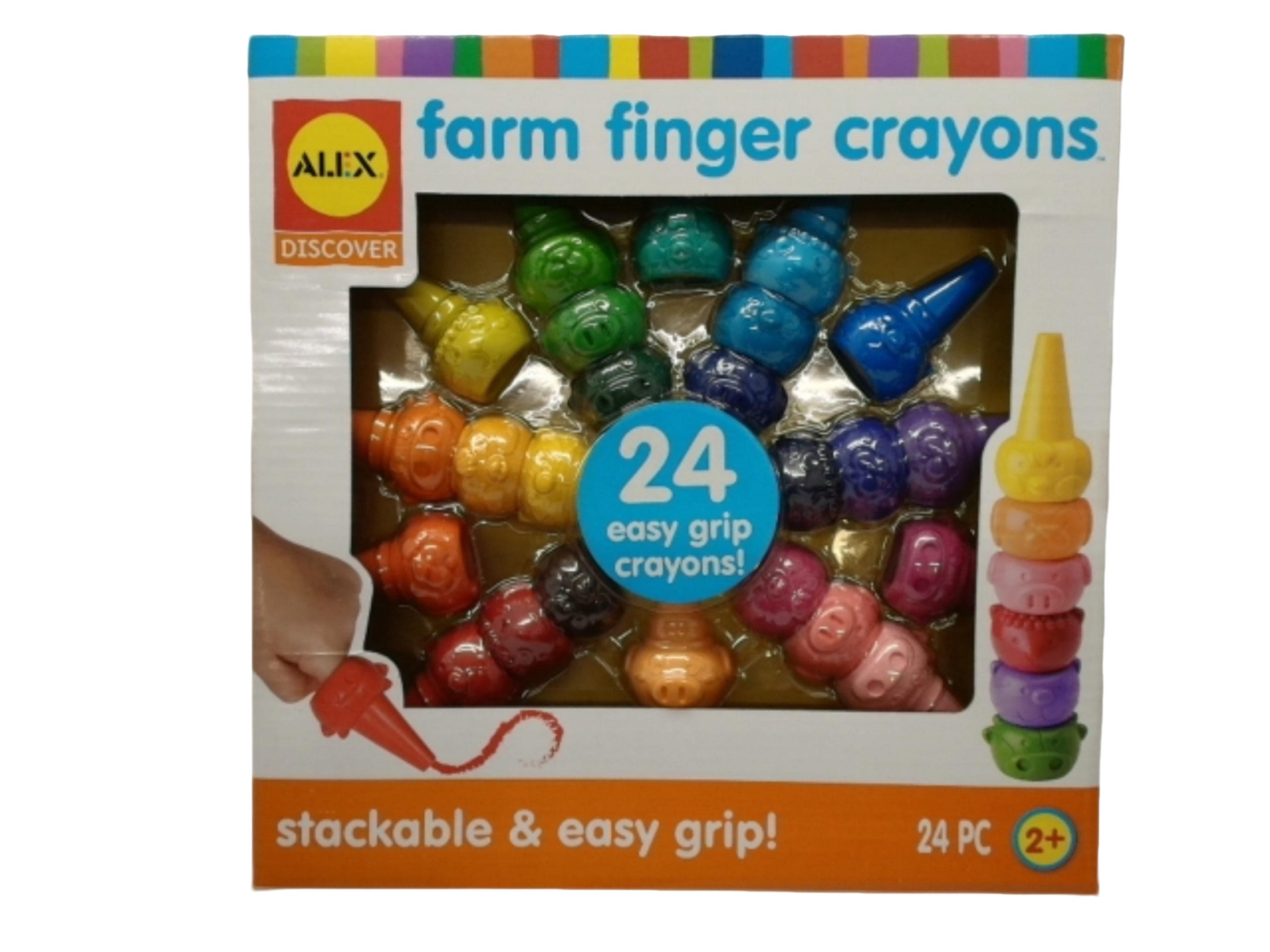 Farm Finger Easy Grip Crayons 24pk. Stackable Alex Discover - Brantford Surplus