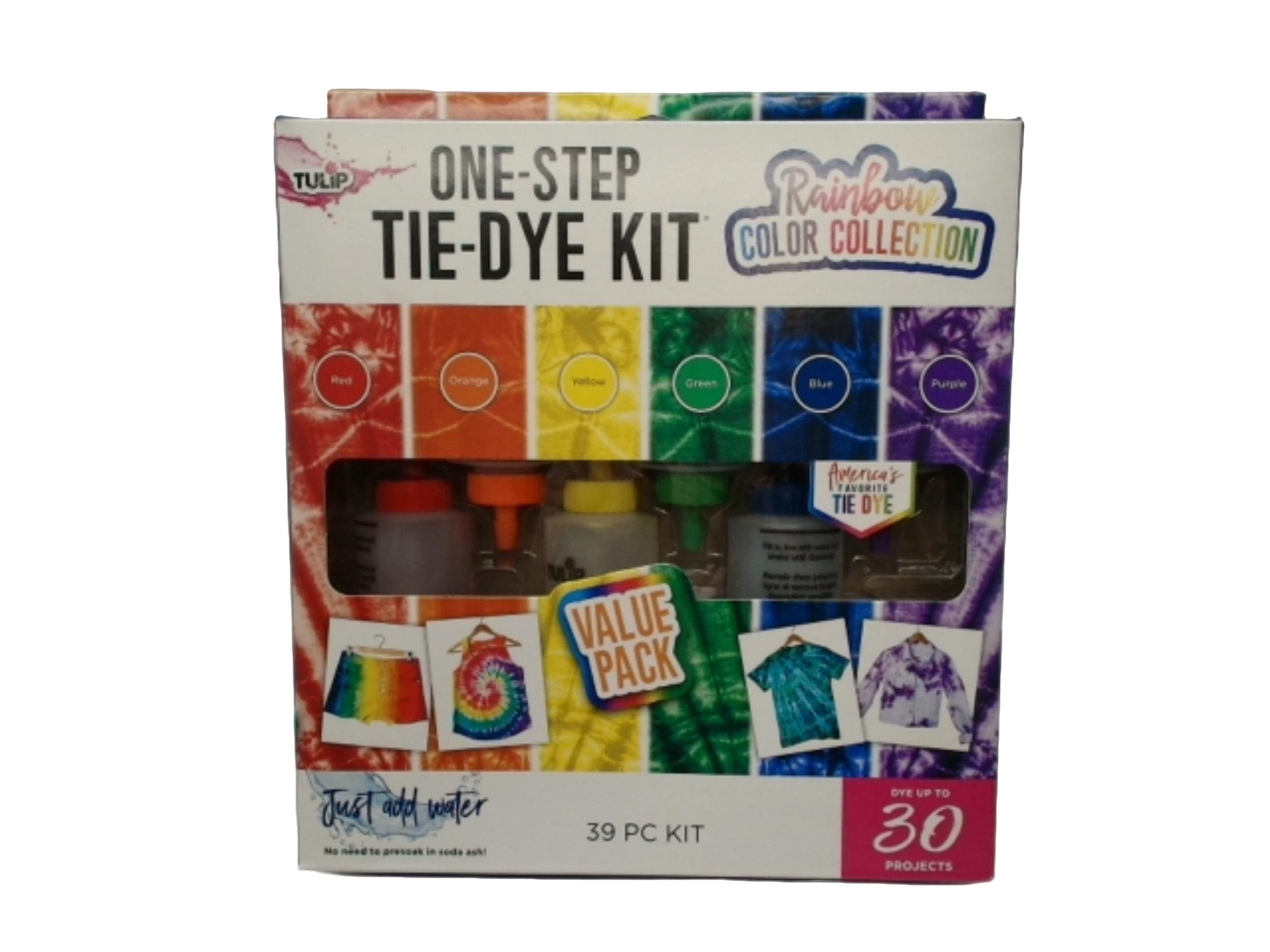 One Step Tie-Dye Kit 39pcs. Rainbow Color Collection (ENDCAP) - Brantford Surplus