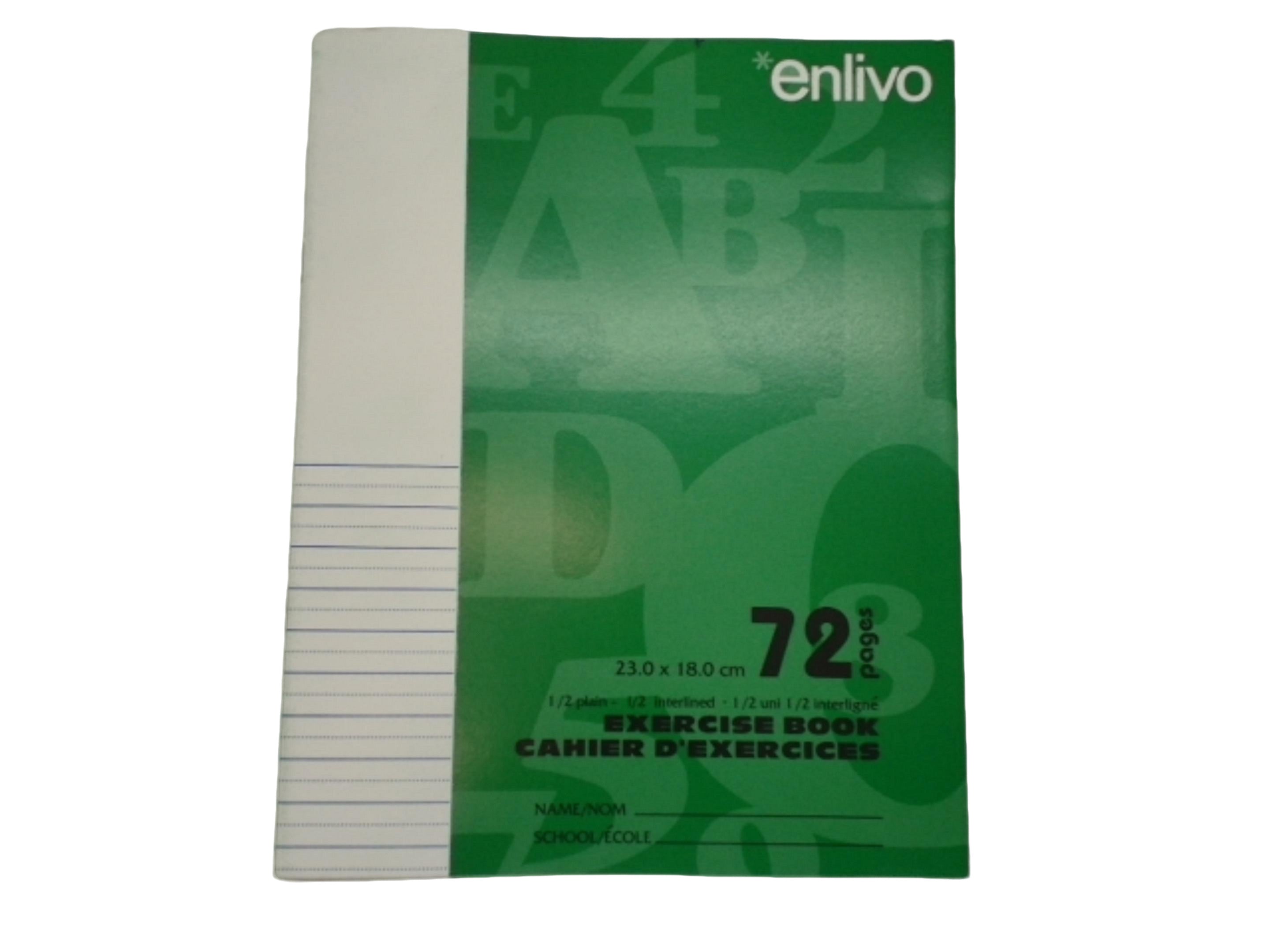 Exercise Book 7" x 9" 1/2 Plain 1/2 Lined 72 Pages (Or 3/$1.00) - Brantford Surplus