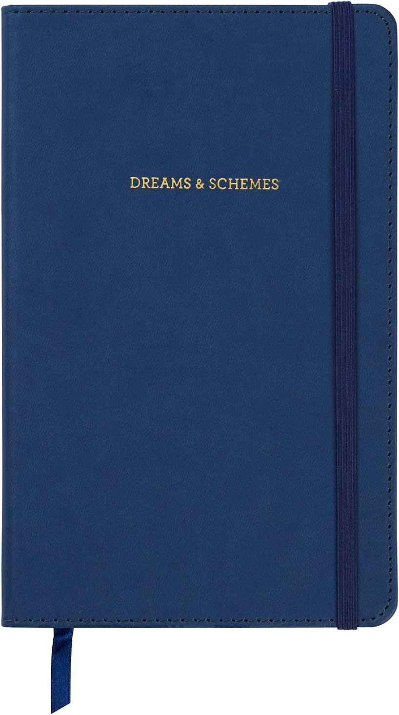 Blue Leatherette Dreams and Schemes Journal - 240 Pages