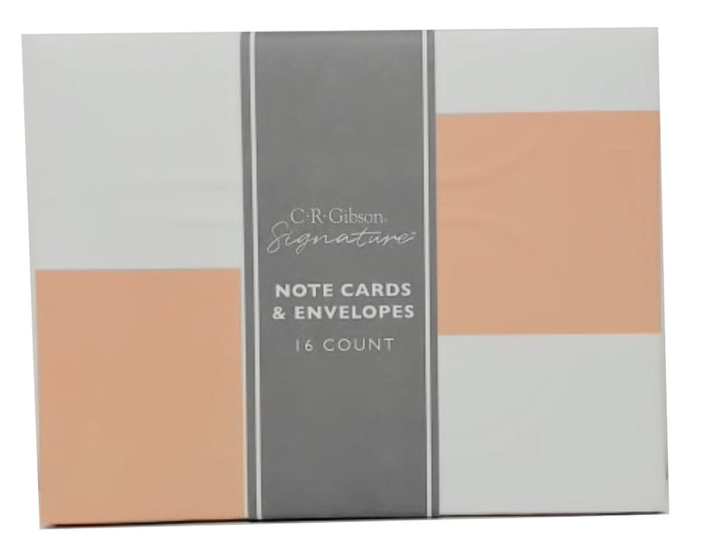 Note Cards & Envelopes 16pk. Pink/white