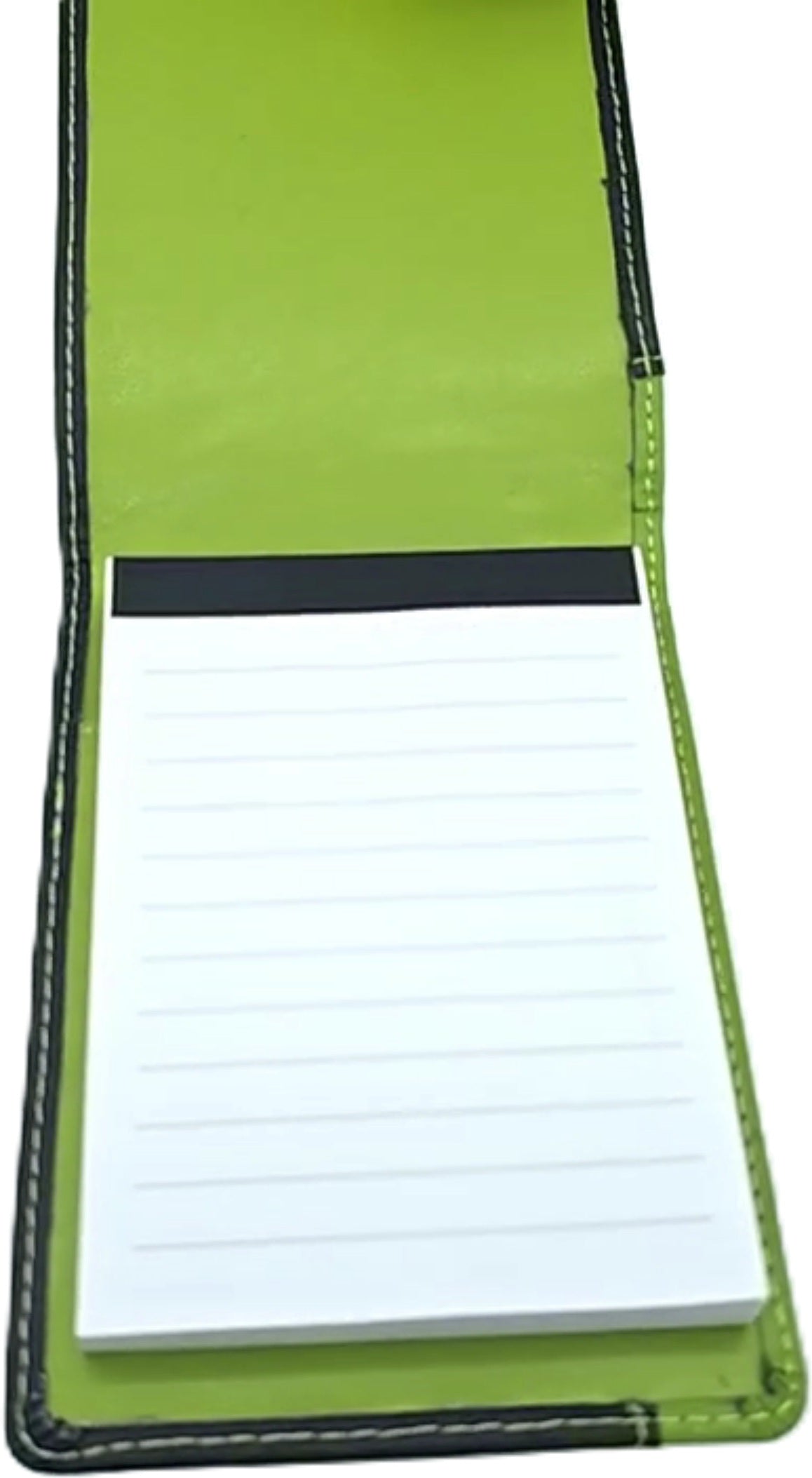 Mini Notepad with Black Leather Holder — detail