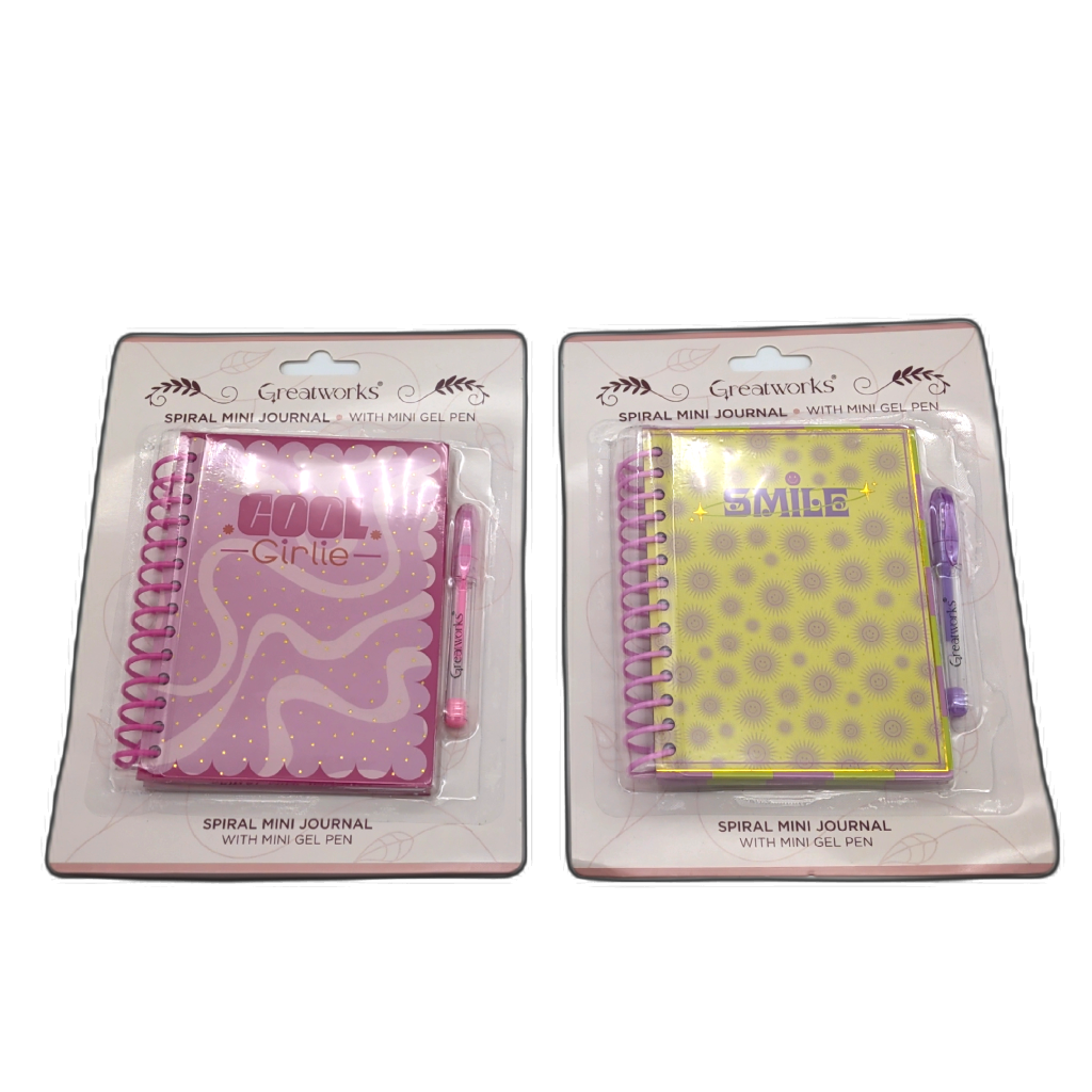 Greatworks spiral mini journal with matching mini gel pen