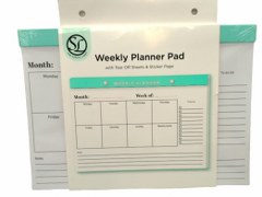 Weekly Planner Pad with Tear-Off Sheets and Stickers