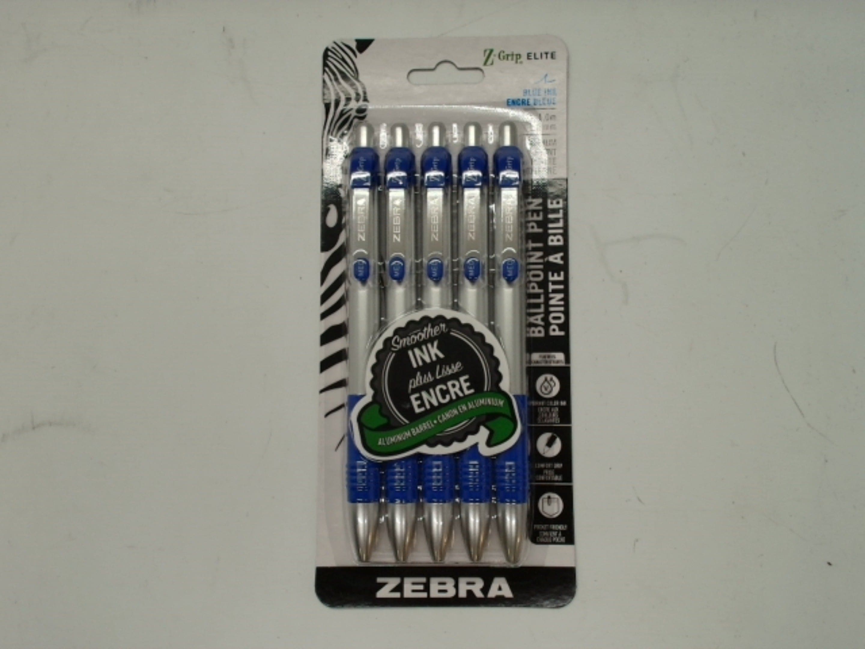 Ballpoint Pen 5pk. Blue Ink Z Grip Elite Zebra - Brantford Surplus