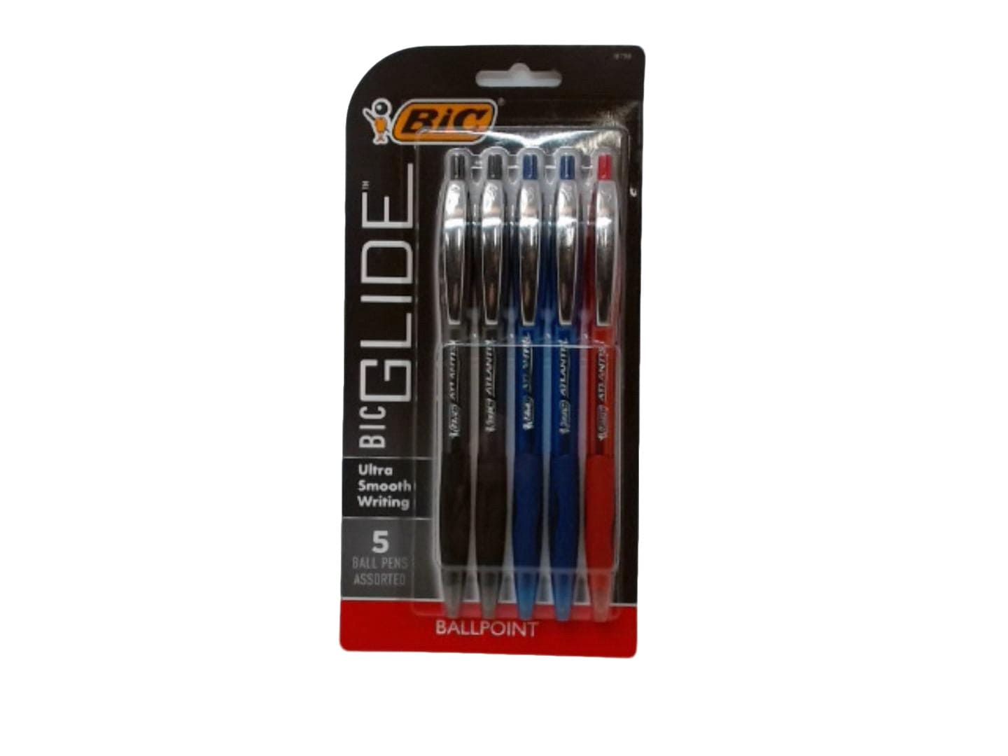 Ball Pens 5pk. Bic Glide Atlantis Ass't Colours - Brantford Surplus