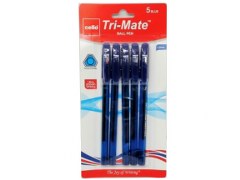 Cello Tri-Mate Blue Ballpoint Pens 5-Pack