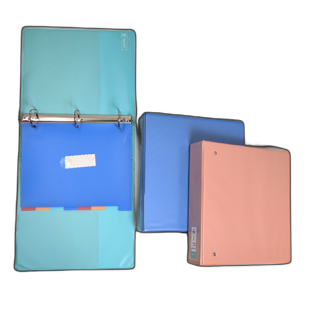 Yoobi 2-inch D-ring binder with tab dividers in assorted colours