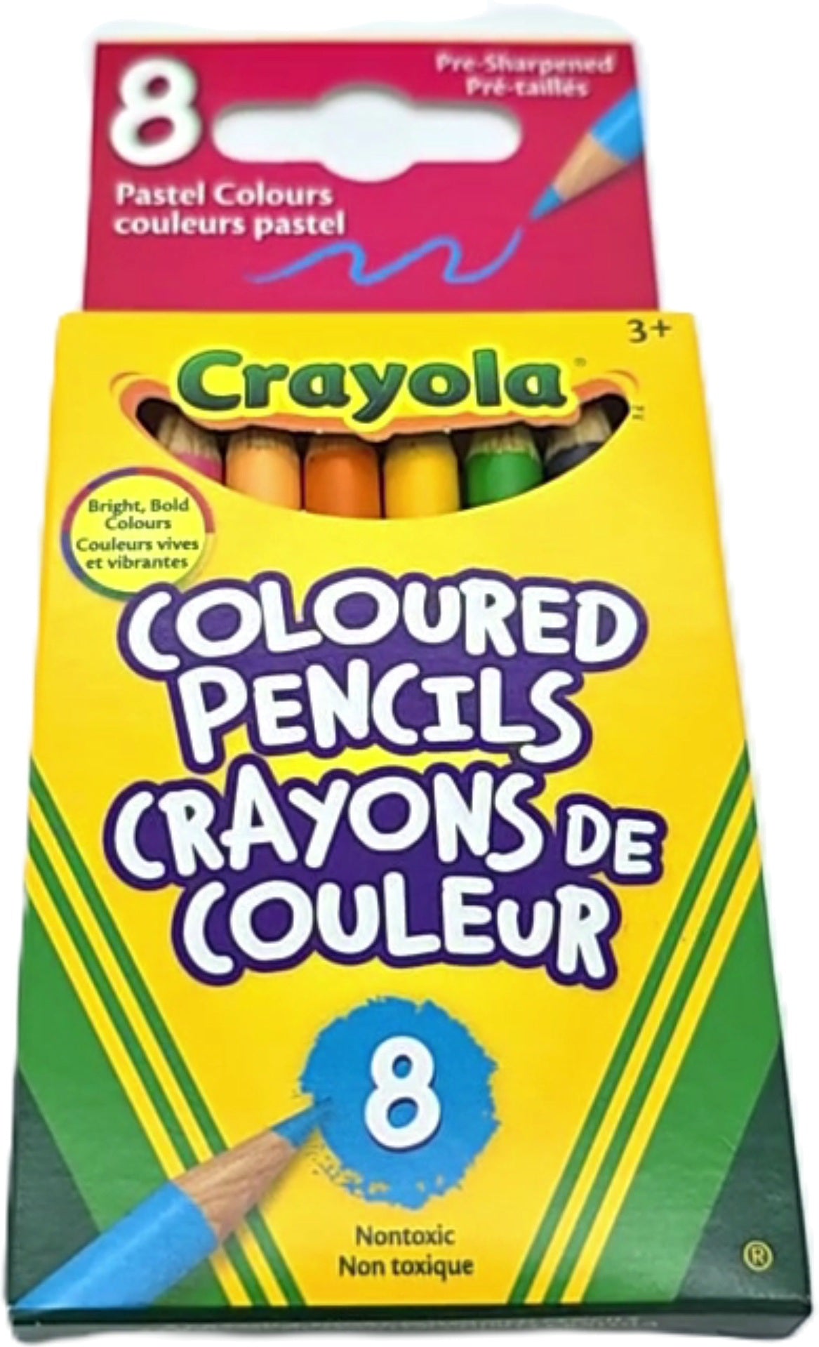 Crayola Cut Short Coloured Pencils 8pk Pastel Colours