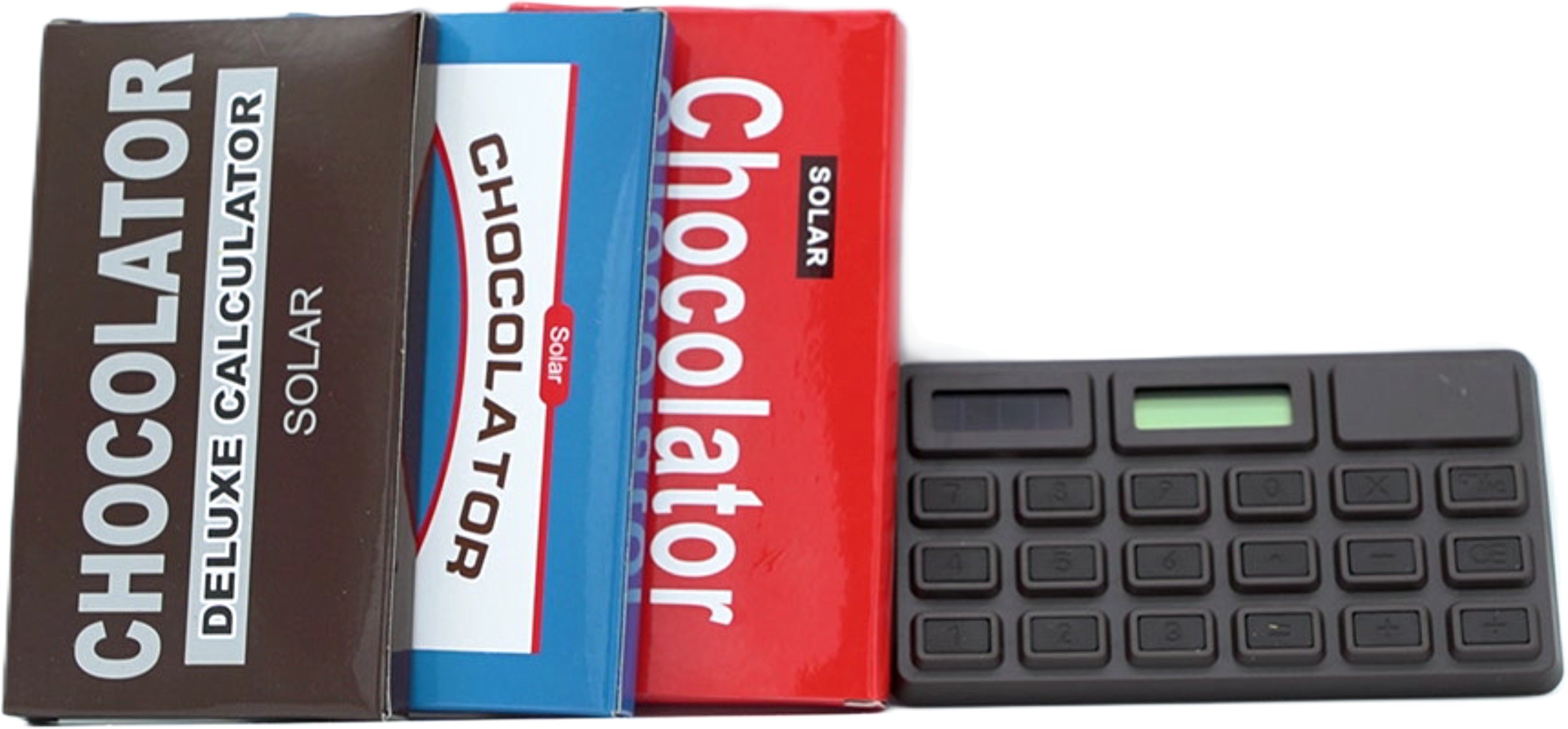 Chocolator Solar Powered Calculator - Chocolate Bar Design