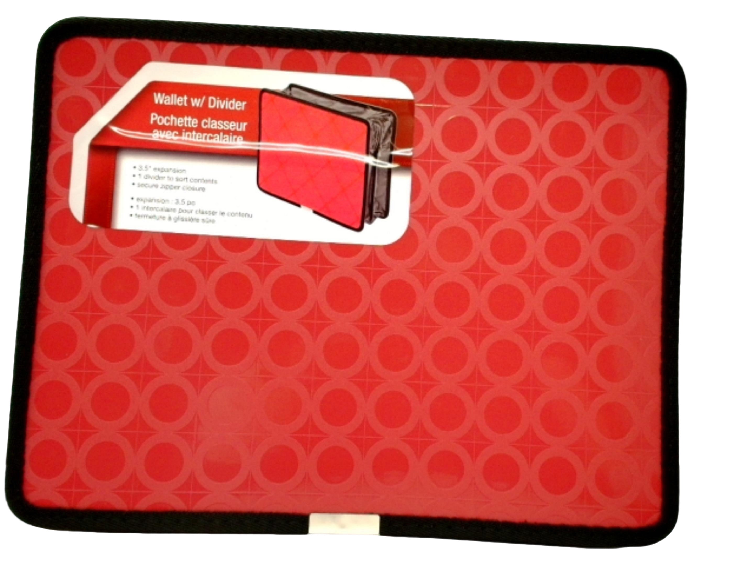 Document Wallet w/Divider & Zipper 3.5" Expansion