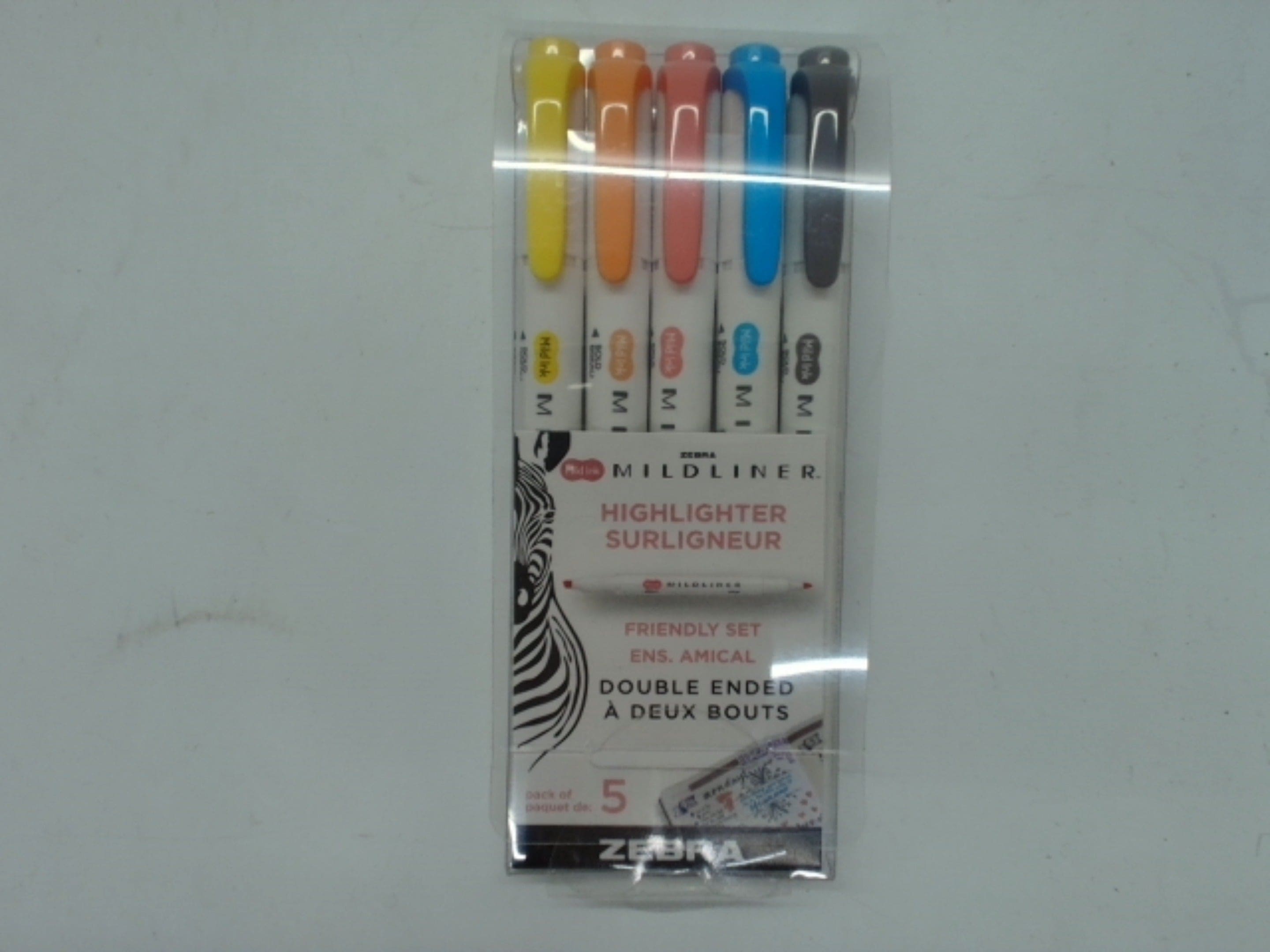 Highlighter Double Ended 5pk. Ass't Colours Mildliner - Brantford Surplus