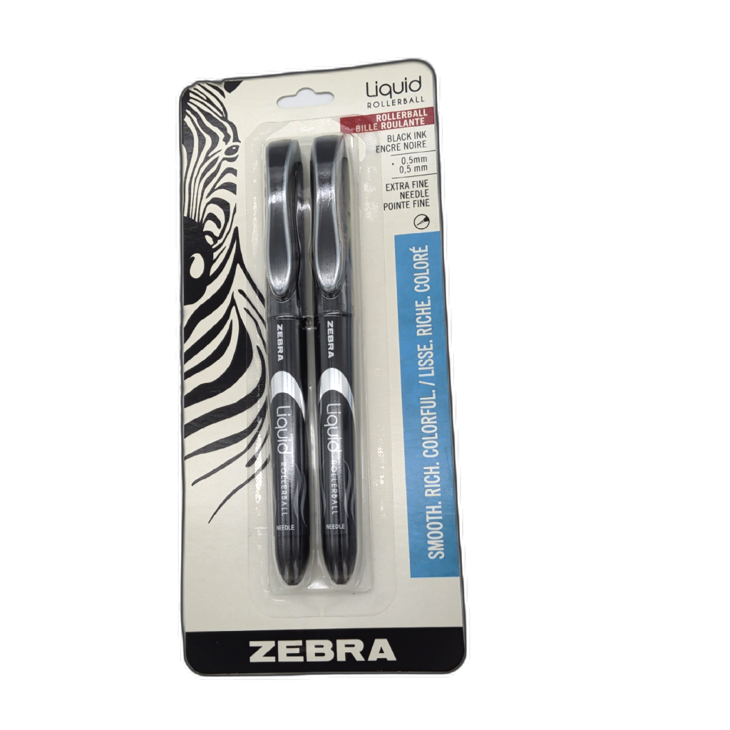Zebra Black Rollerball Pens 2-Pack 0.5mm